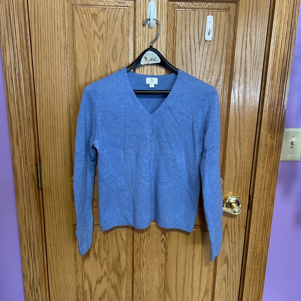 Apt. 9 Women's Cashmere Heather Blue V-Neck Sweater